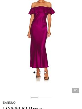 DANNIJO Fuchsia Silk Slip Dress 100% silk